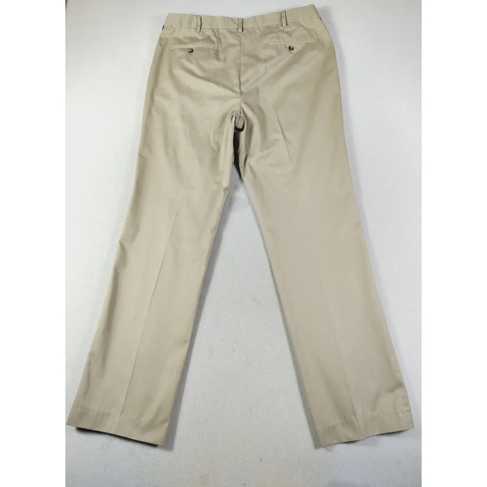 Lands' End Pants Mens 40 Beige Traditional Fit Chino Cotton Office Business‎